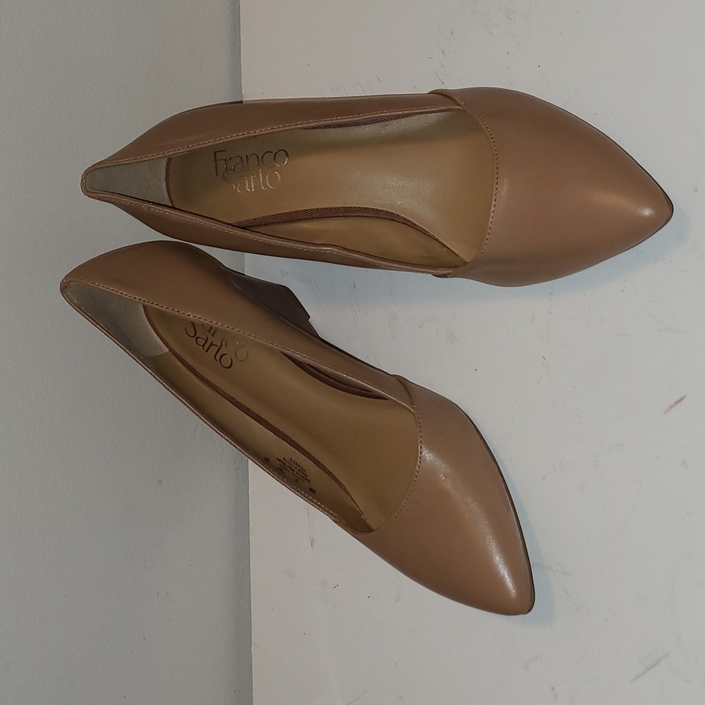 NEW Franco Sarto nude Leather Wedges 8M